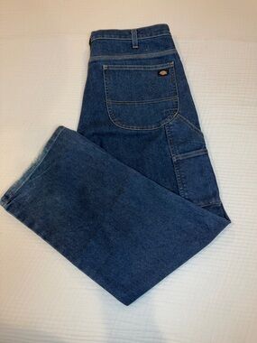 Dickies Men's Blue Relaxed Fit Carpenter Jeans 36x30 with 8 pockets